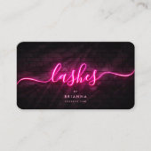 Lashes Eyelash Extensions roze script Visitekaartje (Voorkant)