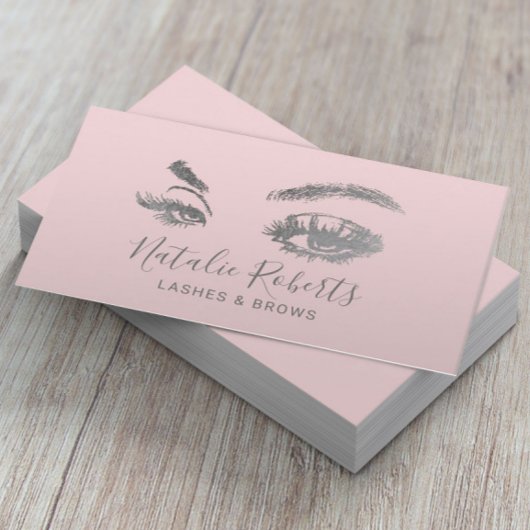 Lashes Eyelash Makeup Artist Blush Pink Salon Visitekaartje