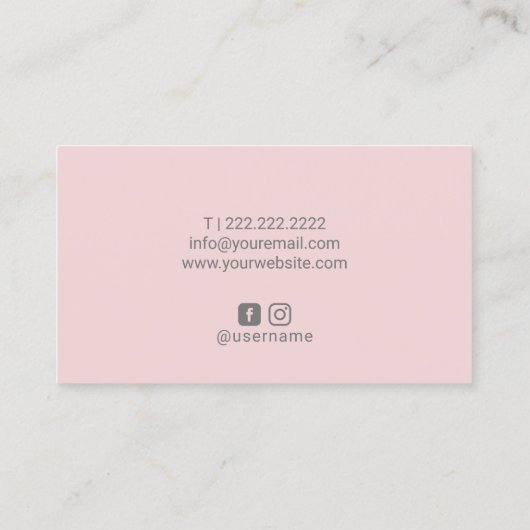 Lashes Eyelash Makeup Artist Blush Pink Salon Visitekaartje (Achterkant)