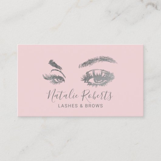 Lashes Eyelash Makeup Artist Blush Pink Salon Visitekaartje (Voorkant)