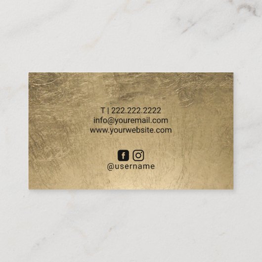 Lashes Eyelash Makeup Artist Geometric Black Gold Visitekaartje (Achterkant)