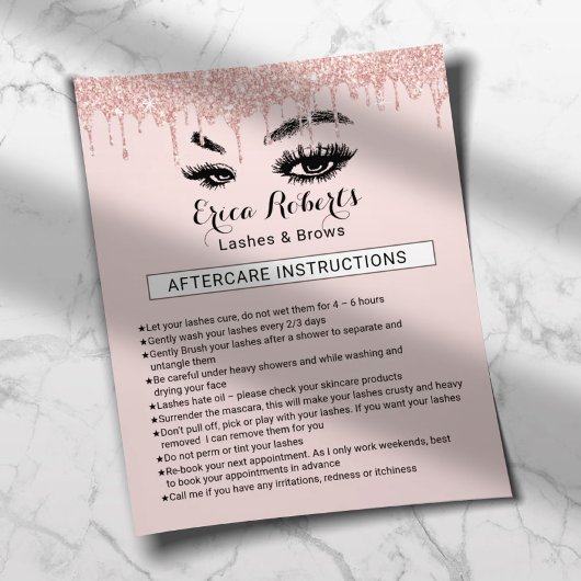 Lashes Eyelash Makeup Artist Nazorginstructies Flyer