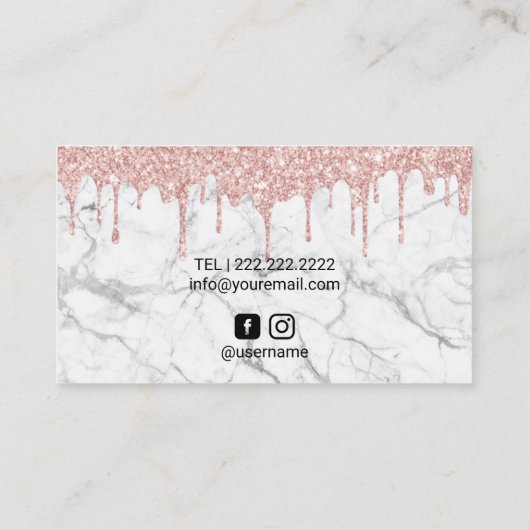 Lashes Eyelash Makeup Artist Roos Gold Drip Marble Visitekaartje (Achterkant)