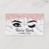 Lashes Eyelash Makeup Artist Roos Gold Drip Marble Visitekaartje (Voorkant)
