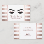 Lashes Eyelash Makeup Artist Roos Gold Stripe Visitekaartje (Voorkant / Achterkant)