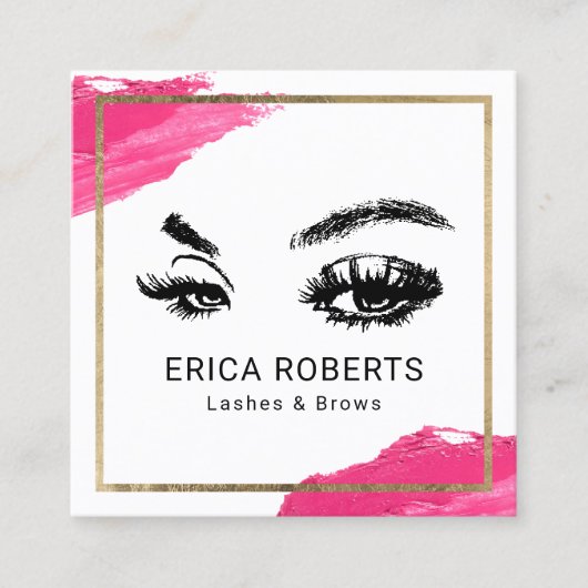 Lashes Eyelash Makeup kunstenaar moderne schoonhei Vierkante Visitekaartje (Voorkant)