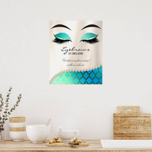 Lashes Eyelash Makeup Poster Eyebrows Moroccan (Keuken)