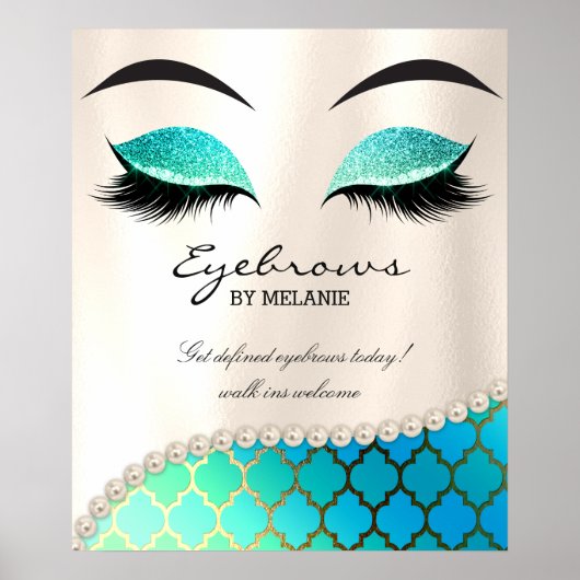 Lashes Eyelash Makeup Poster Eyebrows Moroccan (Voorkant)