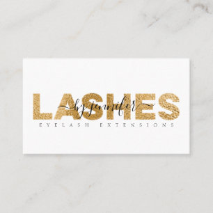 Lashes Eyelash Specialist Gold Foil Typography Visitekaartje