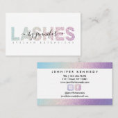 Lashes Eyelash Specialist Holographic Folie Script Visitekaartje (Voorkant / Achterkant)