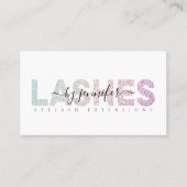 Lashes Eyelash Specialist Holographic Folie Script Visitekaartje (Voorkant)