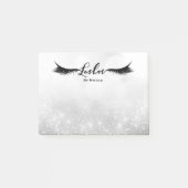 Lashes Eyelashes Silver Sparkle Glam Personalized Post-it® Notes (Voorkant)