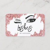 Lashes Eyes and Brows Roos Gold Glitter Business Contactkaartje (Voorkant)