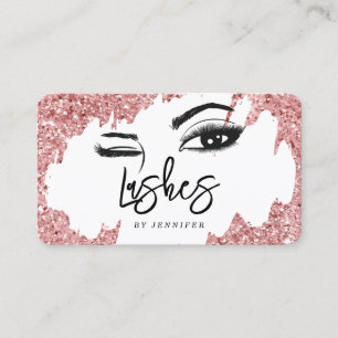 Lashes Eyes and Brows Roos Gold Glitter Business Contactkaartje