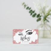 Lashes Eyes and Brows Roos Gold Glitter Business Contactkaartje (Staand voorkant)