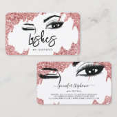 Lashes Eyes and Brows Roos Gold Glitter Business Contactkaartje (Voorkant / Achterkant)