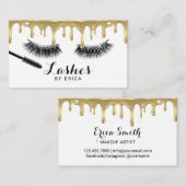 Lashes Eyes Makeup Artist Gold Drift Eyelash Salon Visitekaartje (Voorkant / Achterkant)