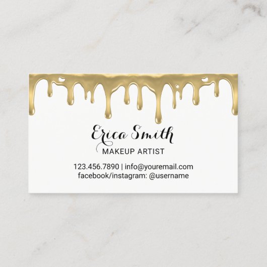 Lashes Eyes Makeup Artist Gold Drift Eyelash Salon Visitekaartje (Achterkant)