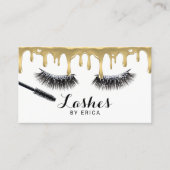 Lashes Eyes Makeup Artist Gold Drift Eyelash Salon Visitekaartje (Voorkant)