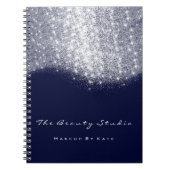 Lashes Eyes Makeup Artist Gray Blue Navy Glitter Notitieboek (Voorkant)