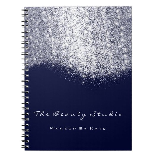 Lashes Eyes Makeup Artist Gray Blue Navy Glitter Notitieboek (Voorkant)