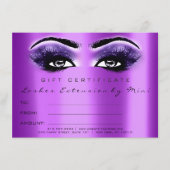 Lashes Eyes Paars Violet Makeup Certificate Cadeau (Voorkant)