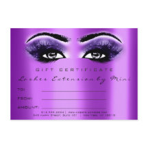 Lashes Eyes Paars Violet Makeup Certificate Cadeau