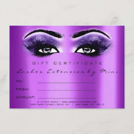 Lashes Eyes Paars Violet Makeup Certificate Cadeau