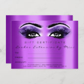 Lashes Eyes Paars Violet Makeup Certificate Cadeau (Voorkant / Achterkant)