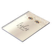 Lashes Glam Champagne Dripping Glitter Notitieboek (Linkerzijde)