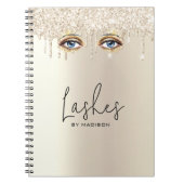 Lashes Glam Champagne Dripping Glitter Notitieboek (Voorkant)