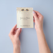 Lashes Glam Champagne Dripping Glitter Prijslijst Flyer (Hand)