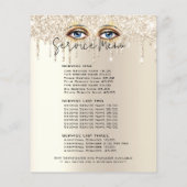 Lashes Glam Champagne Dripping Glitter Prijslijst Flyer (Achterkant)
