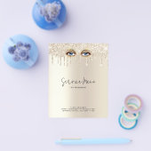 Lashes Glam Champagne Dripping Glitter Prijslijst Flyer (Enkel)