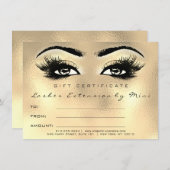 Lashes Glass Gold Makeup Certificate Cadeaus (Voorkant / Achterkant)