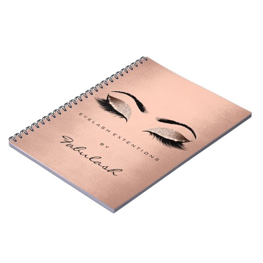 Lashes Glitter Eyes Makeup Blush Roos Gold Name Notitieboek (Linkerzijde)