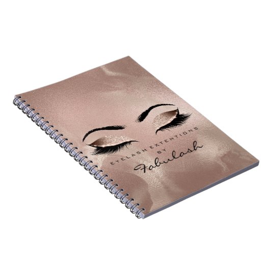 Lashes Glitter Eyes Makeup Blush Roos Gold Name Notitieboek (Rechterzijde)