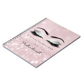 Lashes Glitter Eyes Makeup Roze Roze Roze Meisjesn Notitieboek (Linkerzijde)