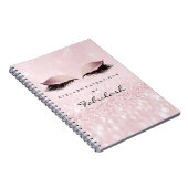 Lashes Glitter Eyes Makeup Roze Roze Roze Meisjesn Notitieboek (Rechterzijde)