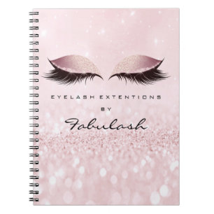 Lashes Glitter Eyes Makeup Roze Roze Roze Meisjesn Notitieboek