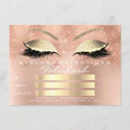 Lashes Glitter Roos Gold Makeup Certificate Cadeau
