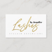 Lashes Gold Glitter Typography Script Eyelashes Visitekaartje (Voorkant)