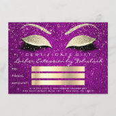 Lashes Gold Magenta Roze Makeup Certificate Cadeau (Voorkant)