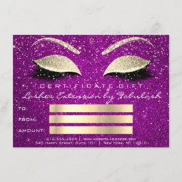 Lashes Gold Magenta Roze Makeup Certificate Cadeau