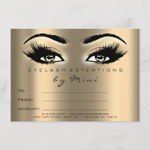 Lashes Gold Sepia Makeup Artist Certificate Gift Kaart
