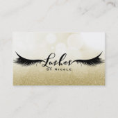 Lashes Gold Sparkle Glamour Wimpers Chic Make-up Visitekaartje (Voorkant)