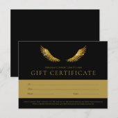 Lashes Gold Wings Black Cadeaubon Voucher Briefkaart (Voorkant / Achterkant)