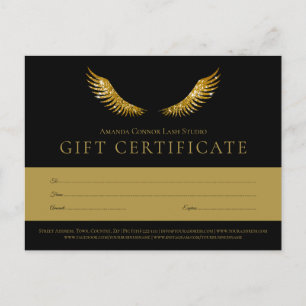 Lashes Gold Wings Black Cadeaubon Voucher Briefkaart