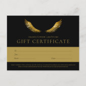 Lashes Gold Wings Black Cadeaubon Voucher Briefkaart (Voorkant)