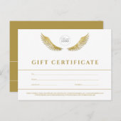 Lashes Gold Wings White Gift Certificaat Voucher Briefkaart (Voorkant / Achterkant)